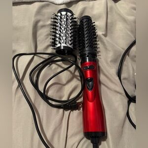 Red Hair Styling Brush with Attachments
